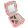 Jewelry Pouches Multifunctional Box Small Case Mirror Necklace Storage Organizer Earrings