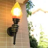 Wall Lamp Creative Torch Hand Light Restaurant Cafe Bar Porch Aisle Stair Bedroom Living Room Outdoor Garden Sconce Bra