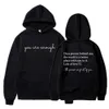 Sweats à capuche pour hommes Sweatshirts Chère personne derrière moi Sweats à capuche Vous êtes assez Sweat à capuche Esthétique Be Kind Sweat à capuche Positivité Pulls Streetwear Top LST230902