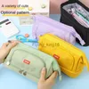 Pencil Bags Large Capacity School Pencil Case Bag 1 2 3 Layers Canvas Zippers Pencil Case Big Stationery Pen Pencil Storage Bag Pouch HKD230902