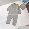 Rompers Romper Jumpsuits Baby Kids Clothing One-Piece Clothing Children Hats編み毛布3ピースセットギフトサイズ0 D DH1G9