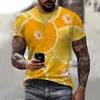 T-shirts pour hommes Est Green Lemon 3D Imprimer Chemise Été Hommes Enfants Tangerine Femmes T-shirt À Manches Courtes Numérique Orange Imprimé Tshirt Tops