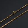 Colares de pingente cor ouro/preto/cor aço rolo link corrente colar aço inoxidável unisex simples moda jóias presente atacado