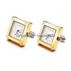 カフリンクLepton Functional Watch男性用Cufflinks for Battery Digital Mens Cufflink Relojes Gemelos Drop DrivelDHKP9