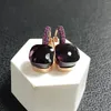 ダングルイヤリングkaisqjew 10.6mm nudo inlay purple zircon black gun for女性用ドロップキャンディスクエアクリスタル