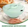 Skålar Instant Noodle Bowl Container Ramen Chopsticks Asian Decor Multian