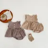 Ensemble de vêtements d'été pour filles, jupe à petit treillis, tenue coréenne, chemise et short, costume décontracté, vêtements pour tout-petits, 2546