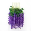 Decorative Flowers 110cm Flower Rattan Leaf Simulation Wisteria Fake Plastic Indoor Ceiling Decoration Tree Green Plant