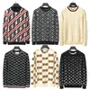 Projektant Autumn Luxury Mens Sweter Pullover Slim Fit Knit Casual Bluza Geometria Patchwork Kolor Druku