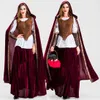 Luxury Court Medieval Little Red Riding Hood Costume with Long Shawl