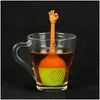 Coffee Tea Tools Gesture Style Strainer Teapot Thumb Ok Sile Infuser Filter Drinkware Drop Delivery Home Garden Kitchen Dining Bar Dhxr6