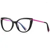 Lunettes de soleil Transparent violet cadre lunettes de chat pour les femmes TR90 Anti lumière bleue ordinateur Anteojos Lentes Para Mujer