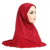 Abbigliamento etnico 1 pezzo ragazza cappello di velo con cuciture in pizzo foulard di lino di cristallo sciarpa da donna regalo per feste universale