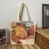 Shopping Bags Women Canvas Shoulder Bag Art Oil Painting Ladies Casual Handbag Tote Large Capacity Cotton Reusable Beach 230901