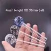 Großhandel Streifenfarbe Glas Ölbrenner Rohr mit großen 30mm Ball Rauchen Handpfeifen Dicke bunte Rauchpfeifen