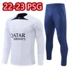 2223 PsGg Survetement Chandal Soccer Sets Mbappe Survêtements Costume d'entraînement Maillot Jersey Jacket Kit 2023 Messis Top Qualité Hommes et Enfants Jogging