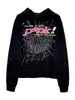 Men's Hoodies Sweatshirts Womens Men Full Zip Up Spider 555 Graphic Hoodies Y2k 2023 Goth Designer Rhinestone Oversized Jacket Streetwear LST230902