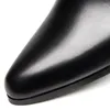 Kleidschuhe Herren High Heels Echtes Leder Hochzeit Männer Einfache Elegante Geschäftsarbeit England Trendige Höhenerhöhung