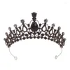 Hårklipp krona barock quinceanera vintage bröllop kristall födelsedag tiara metall mode hårkläder smycken för kvinnor tillbehör
