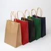 ショッピングバッグ2023到着クラフトショッピングペーパーバッグギフト食料品ハンドルは印刷230901を受け入れます