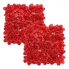 Decorative Flowers 2PCS Artificial Wall Panel 3D Flower Backdrop Faux Roses For Party Wedding Bridal Babay Shower Outdoor Garden Decor