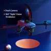 Drone con cámara dual de alta definición con motor sin escobillas, cardán estable, posición de flujo óptico, despegue y aterrizaje con una tecla, seguimiento inteligente, diseño plegable, estuche de transporte
