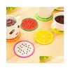 Outros artigos diversos domésticos Recém Fruta Forma Sile Coaster Cup Mat Sil Heat Insation Pad Mtiple Opções Drop Delivery Home Garden Dhmru