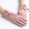 Fem fingrar handskar fem fingrar handskar vinter kvinnlig vindtät vattentät inre plysch 1Pair Warm Mittens Lady Touch Screen Skinvänliga mjuka kvinnor x0902