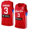 Imprimer 2023 Coupe du monde Porto Rico Jerseys Basketball 3 Howard 32 Christopher Ortiz 00 John Holland 12 Aleem Ford 41 Arnaldo Toro Barea 1 George Conditt Color Red