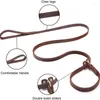 Dog Collars Adjustable Rolled Slip Leash Walking Collar Medium Large Golden Retriever German Shepherd Cowhide Chain