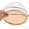 Dinnerware Sets Net Cover Bamboo Basket Fruit Trays Woven Container Bread Steamed Bun Mesh Ware Dustpan Sieve Manual Drying