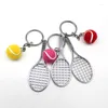 Porte-clés mignon Sport Tennis porte-clés pendentifs porte-clés porte-clés anneau Finder Holer bijoux accessoires cadeaux pour adolescent ventilateur