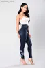 女子ジーンズ刺繍2022ハイウエストジーンズジーンズの女性用ズボンペンシルパンツモデルフィートパンツ女性の新しいジーンズQ230901
