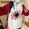 Herren Hoodies Sweatshirts ZAZOMDE Herbst Amerikanische Hoodies Spider Print Paar Hoodies Y2K High Street Kapuzen Hip Hop Casual Lose Streetwear Hoodies Männer LST230902