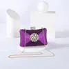 Evening Bag's Clutch Bag Party Purse Luxury Wedding for Bridal Exquisite Crystal Ladies Handbag Apricot Silver Wallet 230901