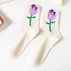 Frauen Socken 3 Paar Baumwolle Blume Kawaii Lustige Casual Weibliche Socke Strumpfwaren Streetwear Harajuku Crew Calcetines Mujer Freeship