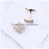 Cuff Links Kflk Jewelry French Shirt Cufflink For Mens Designer Brand Cuffs Link Button Gold High Quality Luxury Male Drop Delivery Cu Dhkfx