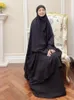 Vêtements ethniques Ramadan Eid capuche Abaya femmes Jilbab 2 pièces ensemble long Khimar Dubaï vêtement de prière musulmane robe arabe Niqab Islam Kaftan