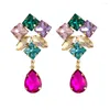 Dangle Earrings Crystal Fashion Colors Multi-layer Alloy Drop-shaped Glass Super Female European And American Ear Jewelry 2023