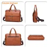 Porte-documents BULUO Hommes Business Bag Set Sacs à main de haute qualité Sacs de bureau en cuir mâle pour 14 pouces mallette pour ordinateur portable 230901