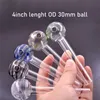 Wholesale 4 Inches 3cm Ball Glass Oil Burner Pipe Stripe Color Glass Oil Burner Clear Great Tube Glass Pipe Oil Nail Pipe