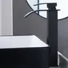 Bathroom Sink Faucets Black Basin Waterfall Faucet Square Elbow Stainless Steel And Cold Countertop