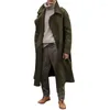 Kadın Trençkotları Avrupa ve Amerikan Sonbahar Kış Erkek Erkekler Uzun Kollu Yün Palto Diz Gevşek Uyum Moda Stili