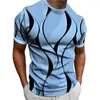 Мужские рубашки винтажные абстрактные стиль футболки летняя экипаж шея с коротки