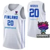 Tryck 2023 VM Basketball Finland 18 Mikael Jantunen Jersey National Team 9 Sasu Salin 13 Olivier Nkamhoua 21 Edon Maxhuni 23 Lauri Markkanen 35 Ilari Seppala