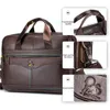 ブリーフケースLaoshizi Men's Business Leather Briefcase Luxury Crossbody Bag Fashion Cowhide Shoulder Messenger Handbag 156インチ230901