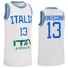 Tryck Italia basket Italien Jersey World Cup National Team 13 Simone Fontecchio 0 Marco Spissu 9 Nicolo Melli 33 Achille Polonara 7 Stefano Tonut Giampaolo Ricci