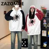 Herren Hoodies Sweatshirts ZAZOMDE Herbst Amerikanische Hoodies Spider Print Paar Hoodies Y2K High Street Kapuzen Hip Hop Casual Lose Streetwear Hoodies Männer LST230902