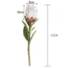 Fleurs décoratives INS blanc artisanat réaliste Po accessoires Bouquets faits à la main fleur artificielle disposition de fête décor de mariage faux Protea