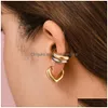 リングの耳のカフのトレンディなパールクリップ女性用カフの金色のカラーC形状の積み重ね可能なCZピアスパーティージュエリー230424ドロップデリバリー耳DH16N